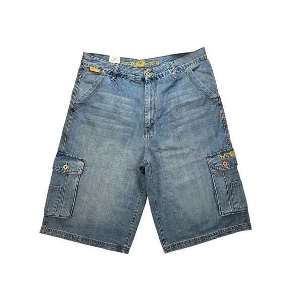 Phat Farm Other - Phat Farm Legends Men 38 Blue Denim Cargo Shorts Baggy Y2K Streetwear NWT